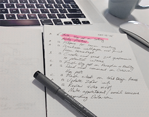 set daily priorities on paper